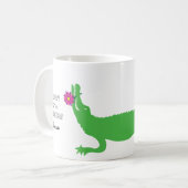 Lily - een ernstig grillige alligator koffiemok (Voorkant links)
