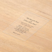 Lily eenvoudige klassieke elegante bruiloft acryl uitnodigingen (Laagn)