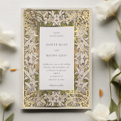 Lily Elegance Bloom Art Nouveau Folie Bruiloft Folie Uitnodiging