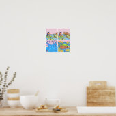 Lily en Capybara stripverhaal Poster (Keuken)