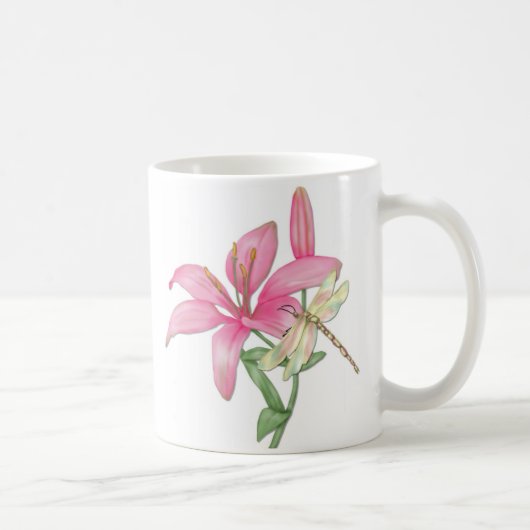 Lily en Dragonfly Koffiemok (Rechts)