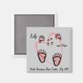 Lily en Hope Hartmagneet Magneet (Voorkant / Achterkant)