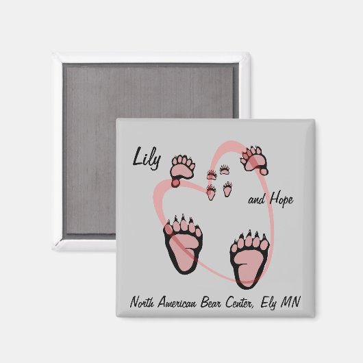 Lily en Hope Hartmagneet Magneet (Voorkant / Achterkant)