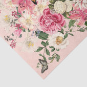 Lily en Peony Pink Garden Vertical Bouquet Pink Tissuepapier (Detail)