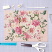 Lily en Peony Pink Garden Vertical Bouquet Pink Tissuepapier (Craft)