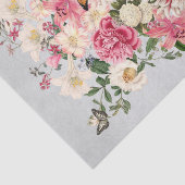 Lily en Peony Pink Garden Vertical Bouquet Silver Tissuepapier (Detail)