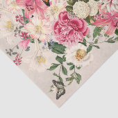 Lily en Peony Pink Garden Vertical Bouquet Taupe Tissuepapier (Detail)