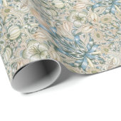 Lily en Pomegranate  Floral Art Design Cadeaupapier (Rol Hoek)