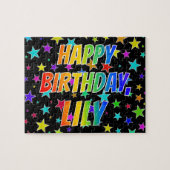 "LILY" First Name, Fun "HAPPY BIRTHDAY" Legpuzzel (Horizontaal)