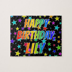 "LILY" First Name, Fun "HAPPY BIRTHDAY" Legpuzzel