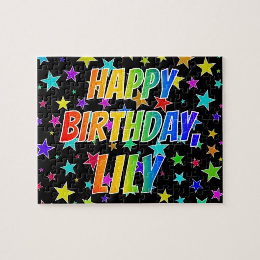 "LILY" First Name, Fun "HAPPY BIRTHDAY" Legpuzzel (Horizontaal)