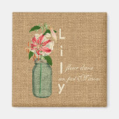 Lily fleur dans in pot Mason Magneet (Voorkant)