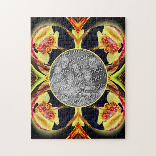 Lily Floral Abstract Lijst Creëer Uw eigen foto Legpuzzel (Verticaal)