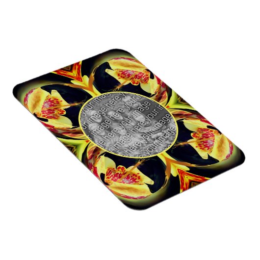 Lily Floral Abstract Lijst Creëer Uw eigen foto Magneet (Rechterzijde)