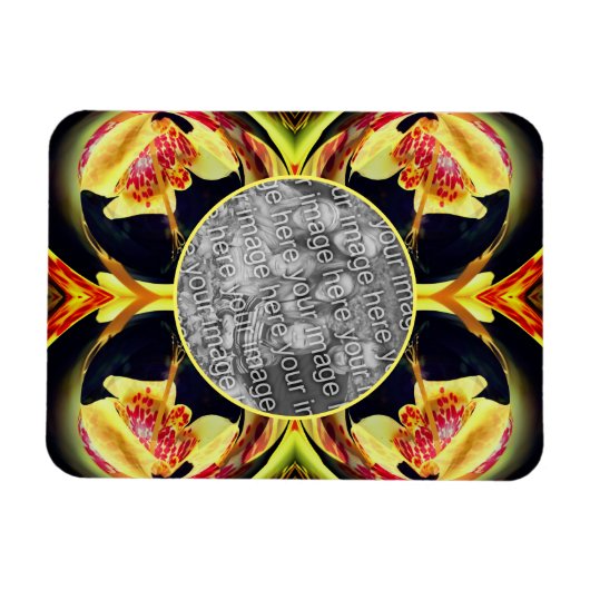 Lily Floral Abstract Lijst Creëer Uw eigen foto Magneet (Horizontaal)