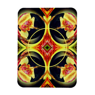 Lily Floral Abstract Lijst Creëer Uw eigen foto Magneet