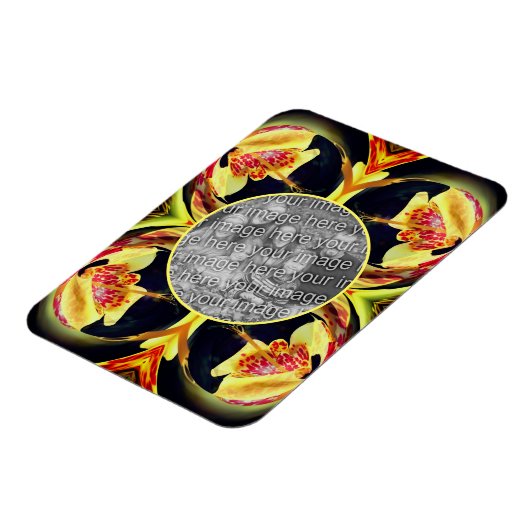 Lily Floral Abstract Lijst Creëer Uw eigen foto Magneet (Linkerzijde)