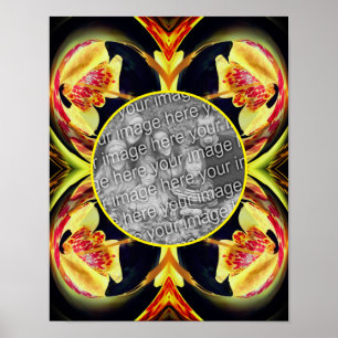 Lily Floral Abstract Lijst Creëer Uw eigen foto Poster