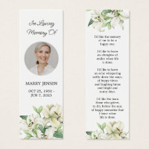 Lily Floral Foto Uitvaart Memorial Bladwijzer