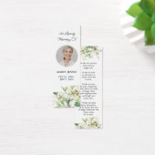 Lily Floral Foto Uitvaart Memorial Bladwijzer Mini Visitekaartjes (Bureau)