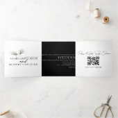 Lily Floral Hand Drawn Script Wedding Drieluik Uitnodiging (Binnen)