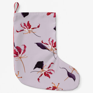 Lily floral hand-getrokken illustratiepatroon kleine kerstsok