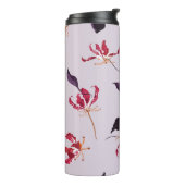 Lily floral hand-getrokken illustratiepatroon thermosbeker (Gedraaid links)