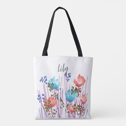 Lily Floral Monogram Tote Bag (Achterkant)