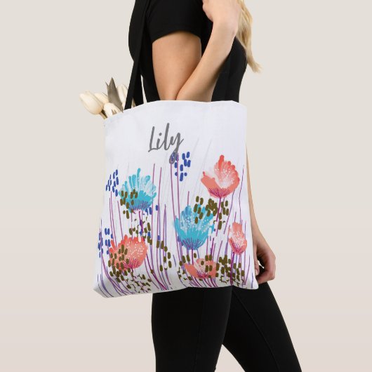 Lily Floral Monogram Tote Bag (Dichtbij)