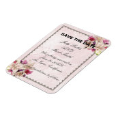 Lily Floral Pink Marble Wedding Save the Date Magneet (Linkerzijde)