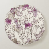 Lily Floral Sierkussen/kussen Rond Kussen (Achterkant)