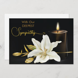 Lily Floral Zwart Goud Sympathie Kaart