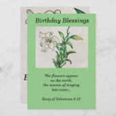 Lily Flower Birthday Blessings Citaat Solomons 2:1 (Voorkant / Achterkant)