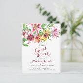 Lily Flower Bouquet Bruids Douche Uitnodiging (Staand voorkant)