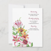 Lily Flower Bouquet Bruids Douche Uitnodiging (Achterkant)