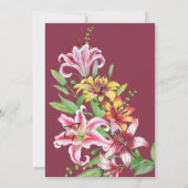 Lily Flower Bouquet Wedding Invitation Kaart (Achterkant)