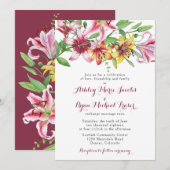 Lily Flower Bouquet Wedding Invitation Kaart (Voorkant / Achterkant)