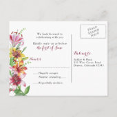 Lily Flower Bouquet Wedding RSVP Uitnodiging Briefkaart (Achterkant)