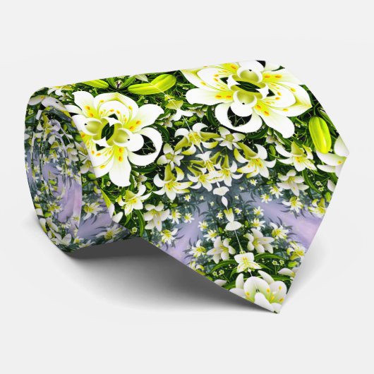 Lily Flower Design for Stropdas (Opgerold)