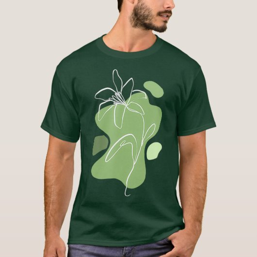 Lily Flower Horticulturist Gardener Floral Line T-shirt (Voorkant)