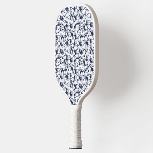 Lily Flower Ink Sketched Pattern Pickleball Paddle (Links)