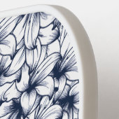 Lily Flower Ink Sketched Pattern Pickleball Paddle (Links Detail)
