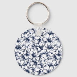 Lily Flower Ink Sketched Pattern Sleutelhanger