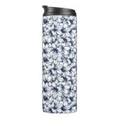 Lily Flower Ink Sketched Pattern Thermosbeker (Geroteerd rechts)