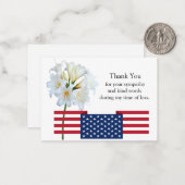 Lily Flower op vlag Dank je kaart Notitiekaartje (Voorkant / Achterkant in situ)