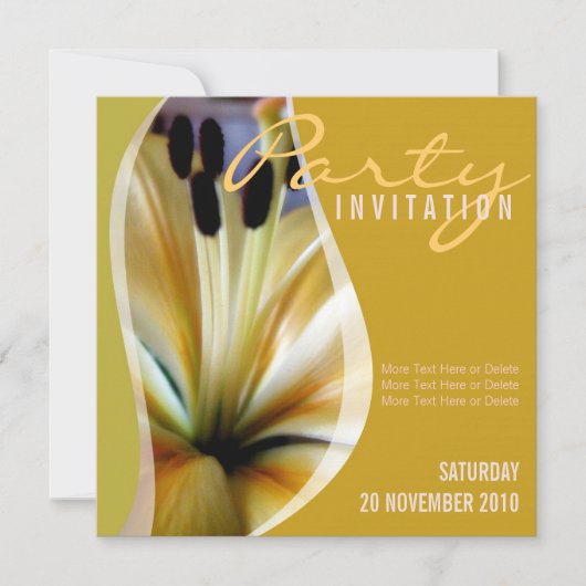 Lily Flower Party + All Occasion Invitation Kaart (Voorkant)