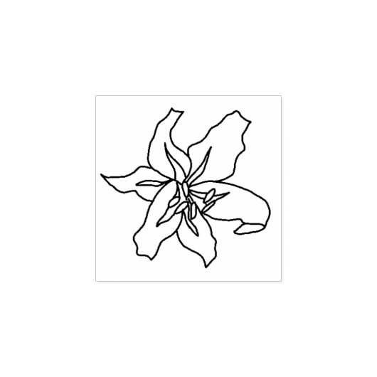 Lily Flower Pen en Inkttekening Rubberstempel (Afrduk)