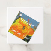 Lily Flower Photo Bee Pun Bright Oranje Floral Bedankjes Labels (In situ)