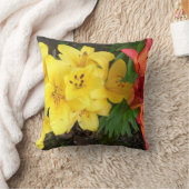 Lily Flower Red Green & Yellow Photo Ontworpen Kussen (Deken)