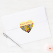 Lily Flower Red Yellow floral Happy Birthday Hart Sticker (Envelop)